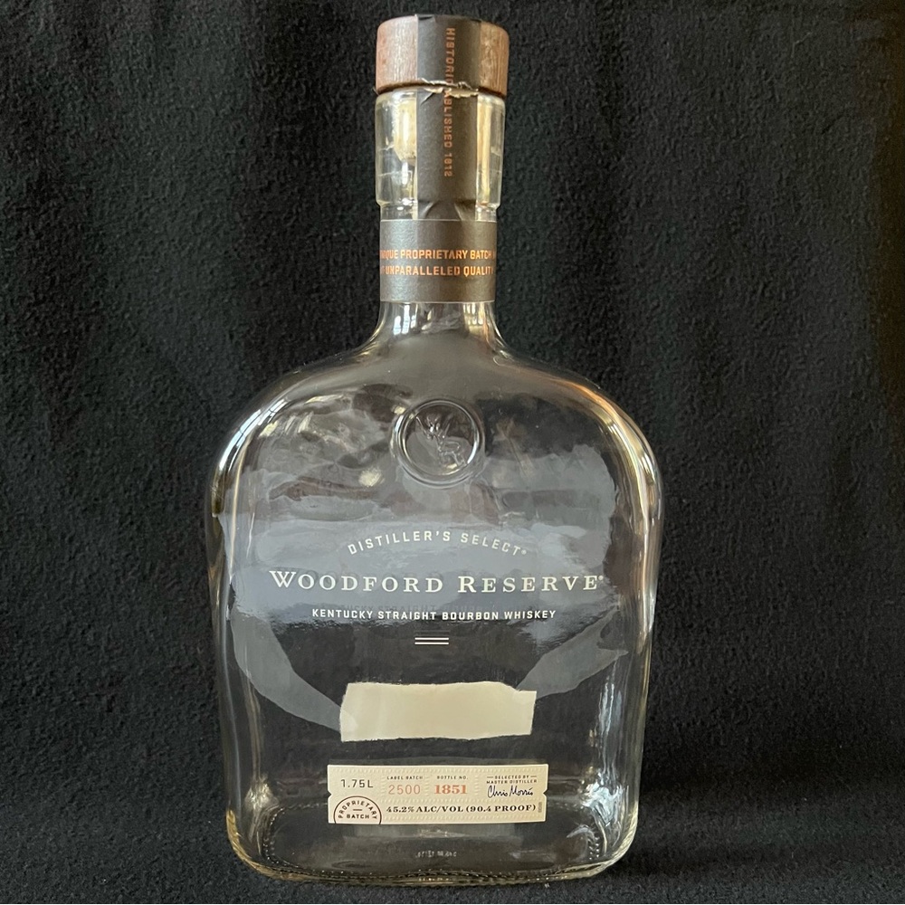 Woodford Reserve Kentucky Straight Bourbon Whiskey Empty Bottle 1.75 L